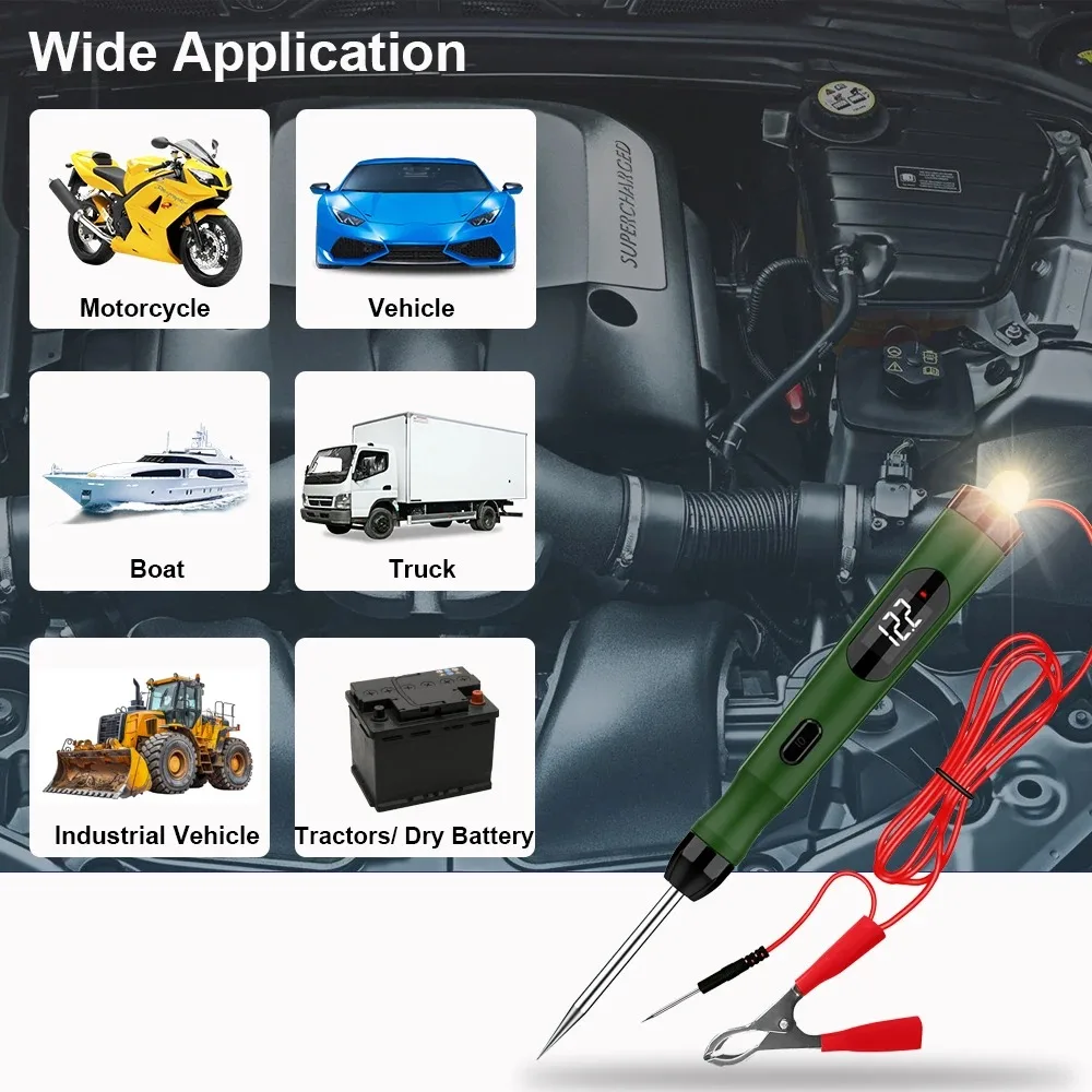 P50 5V-30V Car Electrical Circuit Tester Probe Digital Display Voltage Test Pen Auto Circuit Diagnostic Repair Tool
P50 5V-30V Car Electrical Circuit Tester Probe Digital Display Voltage Test Pen Auto Circuit Diagnostic Repair Tool