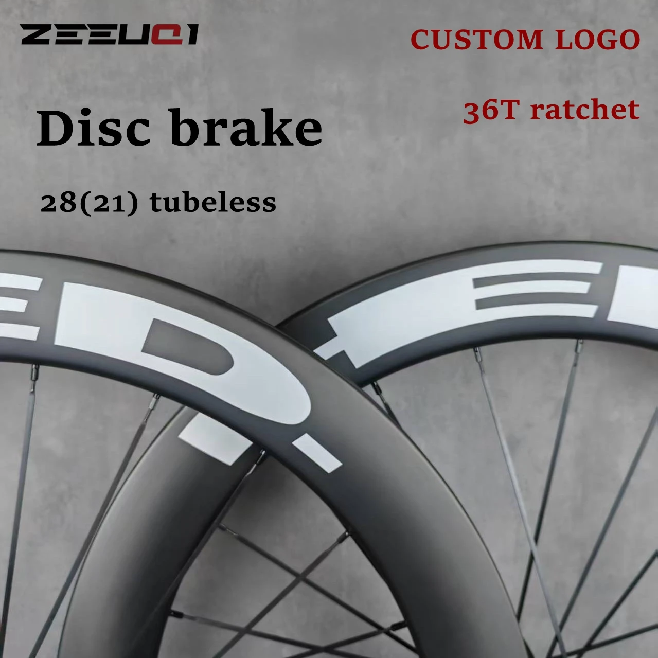 700C Carbon Wheelset Disc Brake Road Bike 21mm inner width UD Matte, Tubeless-ready, Center Lock 36T Ratchet ,Custom Logo
700C Carbon Wheelset Disc Brake Road Bike 21mm inner width UD Matte, Tubeless-ready, Center Lock 36T Ratchet ,Custom Logo