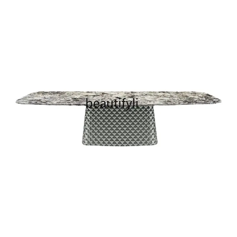 Natural Marble Dining-Table Light Luxury Rectangular High-End Living Room Italian Household Luxury Stone Dining Table
Natural Marble Dining-Table Light Luxury Rectangular High-End Living Room Italian Household Luxury Stone Dining Table