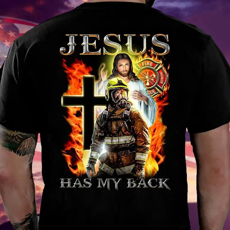 Love Firefighter Jesus Has My Back Pround Faith Christians Strong Cross T Shirt
Love Firefighter Jesus Has My Back Pround Faith Christians Strong Cross T Shirt