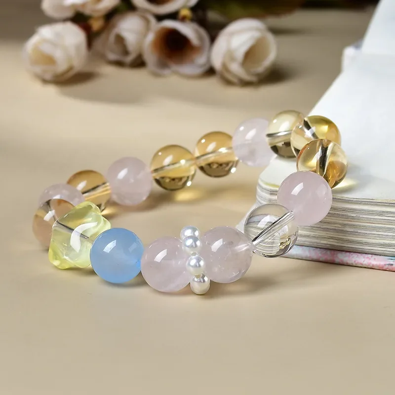 Natural Citrine Aquamarine Duobao Little Star Bracelet Women's Light Luxury Fashion Lucky Bracelet, Gift
Natural Citrine Aquamarine Duobao Little Star Bracelet Women's Light Luxury Fashion Lucky Bracelet, Gift