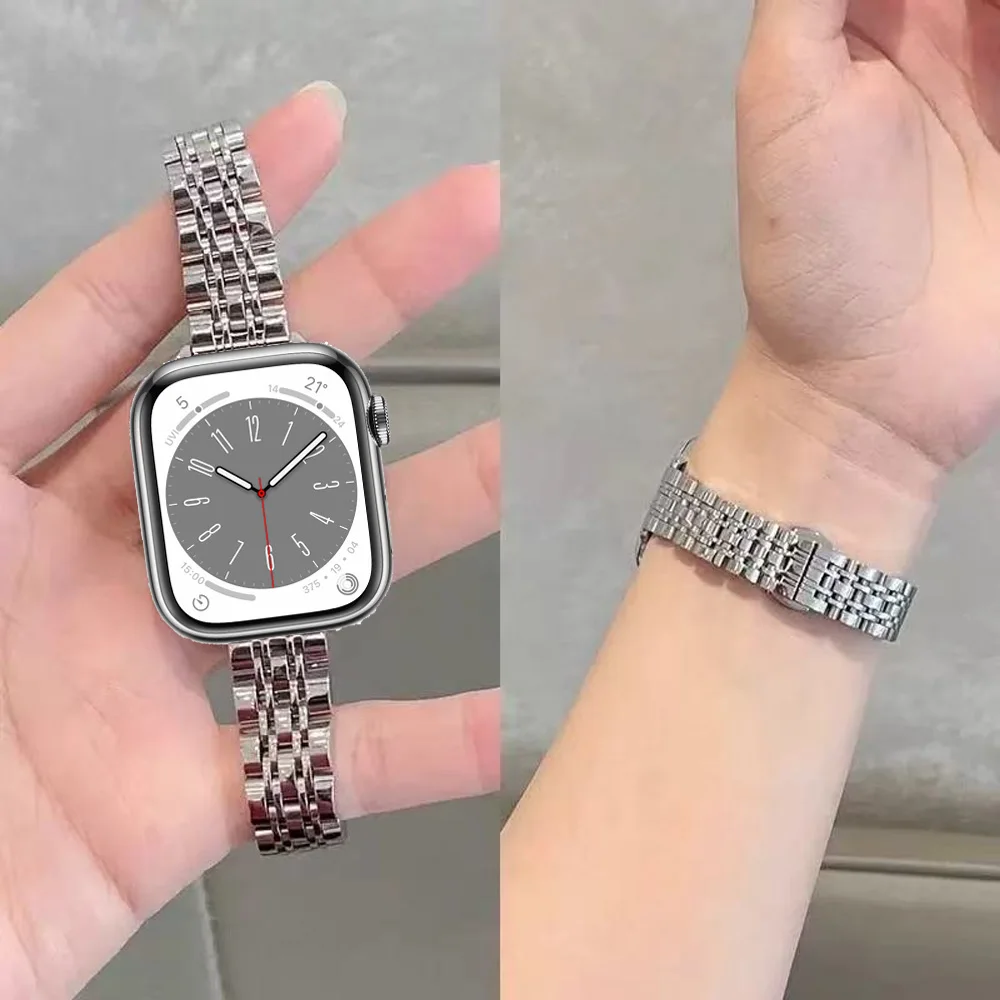 Slim Metal Strap For Apple Watch 10 9 8 7 41mm 45mm 42mm 46mm Women Stainless Steel Bracelet iWatch Ultra 49mm 6 5 4 3 SE2 Band
Slim Metal Strap For Apple Watch 10 9 8 7 41mm 45mm 42mm 46mm Women Stainless Steel Bracelet iWatch Ultra 49mm 6 5 4 3 SE2 Band