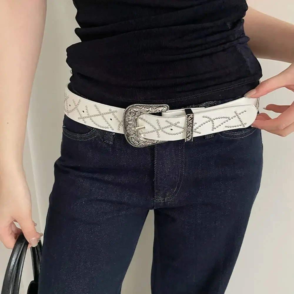 Vintage Korean Women's Belt Black White Leather Buckle Waist Belt Rivet Gothic Dress Jeans Belt Streetwear
Vintage Korean Women's Belt Black White Leather Buckle Waist Belt Rivet Gothic Dress Jeans Belt Streetwear