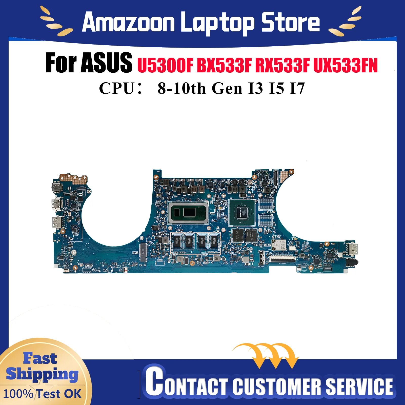 UX533FN Материнская плата для ноутбука ASUS ZenBook UX533FN U5300F BX533F RX533F UX533FD UX533F Материнская плата для ноутбука с процессором I3 I5 I7 stk 
UX533FN Материнская плата для ноутбука ASUS ZenBook UX533FN U5300F BX533F RX533F UX533FD UX533F Материнская плата для ноутбука с процессором I3 I5 I7 stk