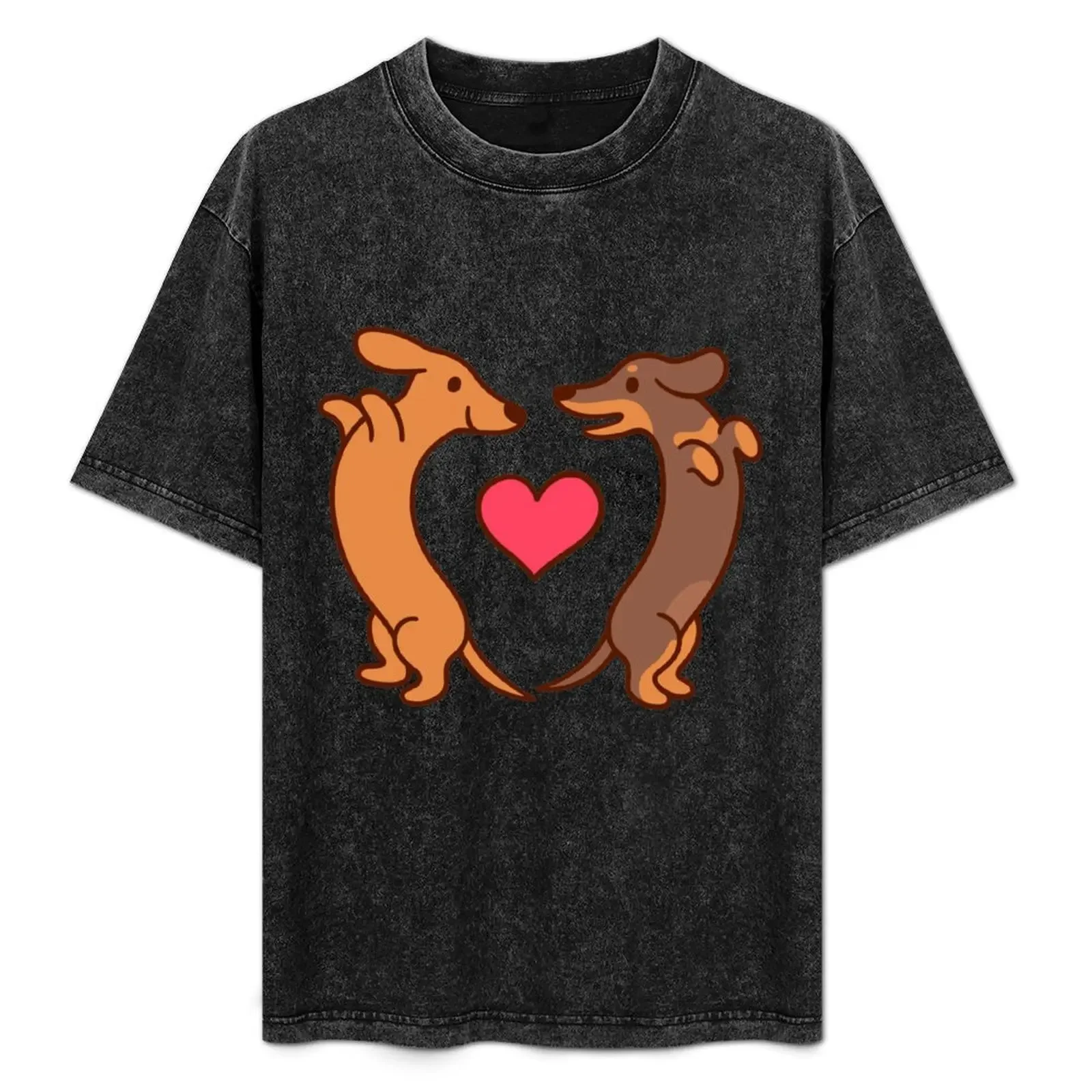 Cute cartoon dachshunds in love T-Shirt Non-Shrink Basic Cotton T-Shirt
Cute cartoon dachshunds in love T-Shirt Non-Shrink Basic Cotton T-Shirt