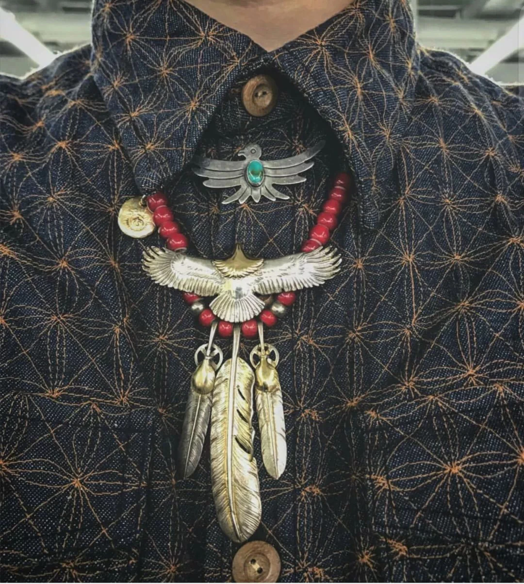 VISVIM ICT BLACK ELK SHIRT SASHIKO Embroidered Denim Shirt Gangshan Fabric
VISVIM ICT BLACK ELK SHIRT SASHIKO Embroidered Denim Shirt Gangshan Fabric