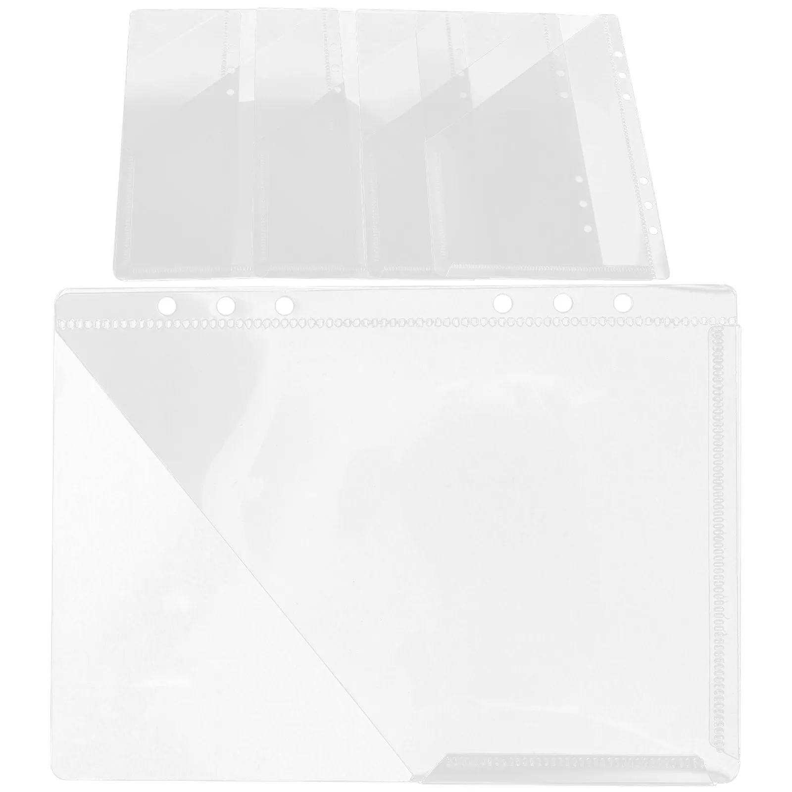 5Pcs Multifunctional Clear Document Pages for Ticket Handbooks Index Dividers Loose Leaf Binders Creative File Pockets
5Pcs Multifunctional Clear Document Pages for Ticket Handbooks Index Dividers Loose Leaf Binders Creative File Pockets