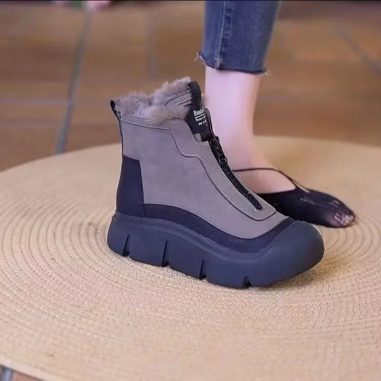 Women's Winter Snow Boots Zipper Fleece Lined Casual Soft Bottom Booties Fashionable Thick Bottom Cotton Shoes
Women's Winter Snow Boots Zipper Fleece Lined Casual Soft Bottom Booties Fashionable Thick Bottom Cotton Shoes