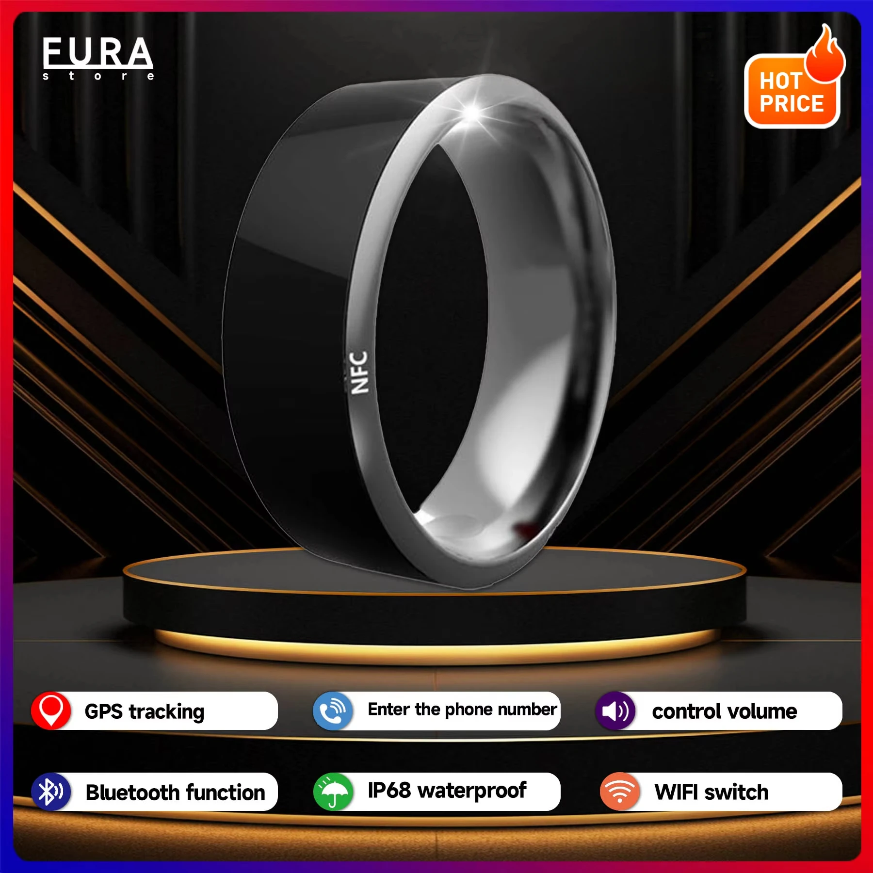 New Smart ring Sleep heart rate Monitor IP58 Bluetooth Waterproof Multiple sport modes for men and women Android IOS
New Smart ring Sleep heart rate Monitor IP58 Bluetooth Waterproof Multiple sport modes for men and women Android IOS
