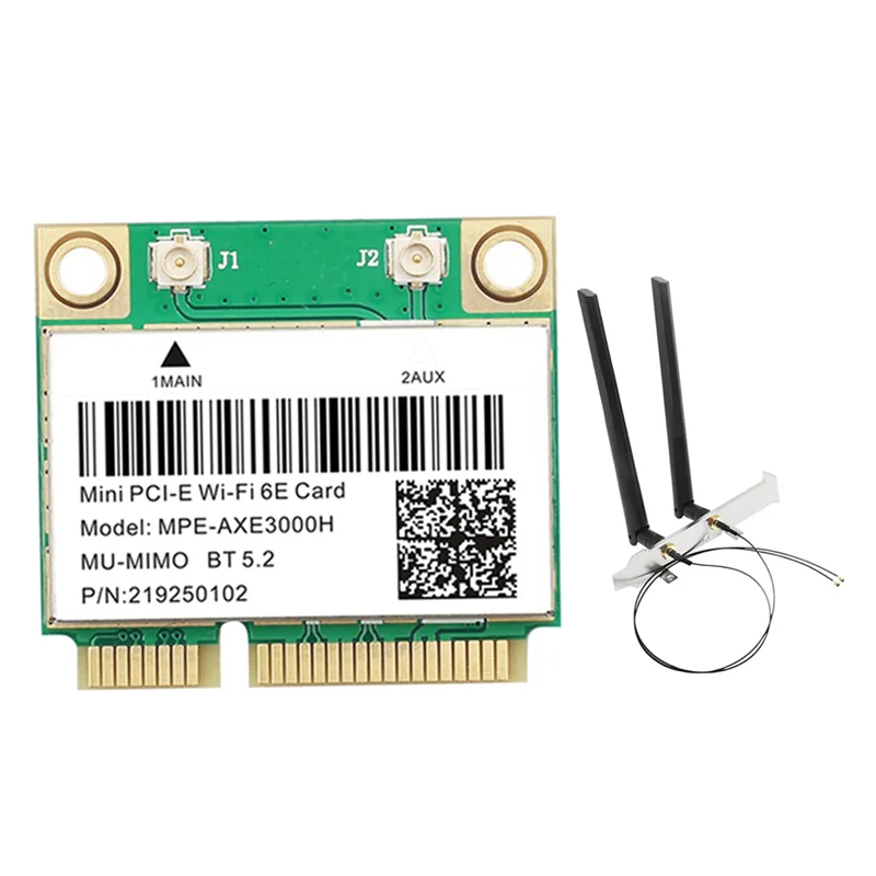 MPE-AXE3000H Wi-Fi-карта с антенной Wi-Fi 6E 2400 Мбит/с Mini PCI-E для сетевой карты BT 5.2 802.11AX 2,4G/5G/6Ghz Wlan
MPE-AXE3000H Wi-Fi-карта с антенной Wi-Fi 6E 2400 Мбит/с Mini PCI-E для сетевой карты BT 5.2 802.11AX 2,4G/5G/6Ghz Wlan