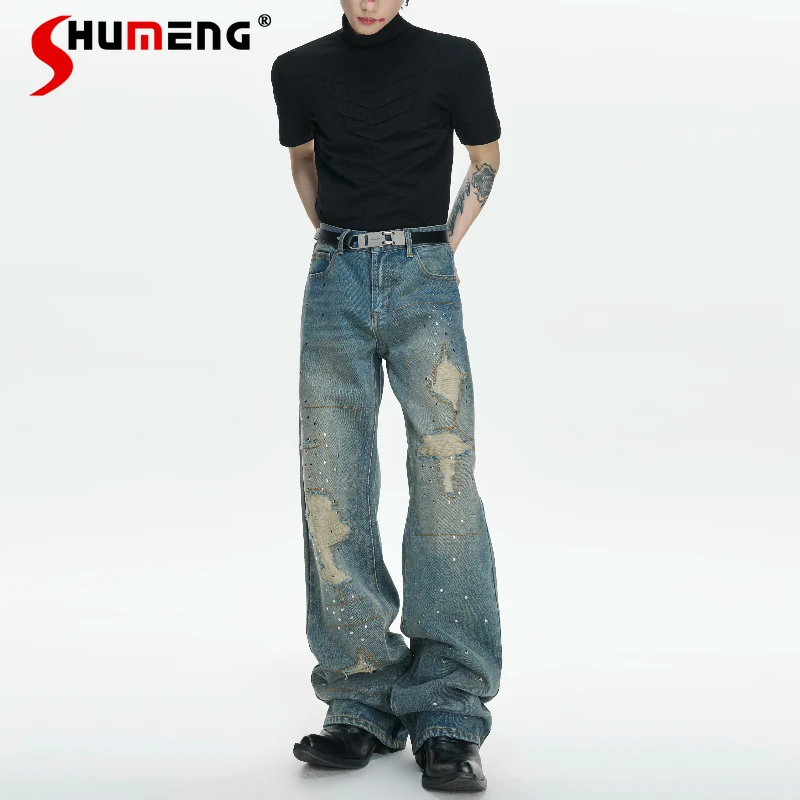 2026 Men's Spring Fashion Hole Rivet Jeans Male Handsome Stylish Straight Denim Trousers Cotton Loose Comfort Trendy Denim Pants
2026 Men's Spring Fashion Hole Rivet Jeans Male Handsome Stylish Straight Denim Trousers Cotton Loose Comfort Trendy Denim Pants