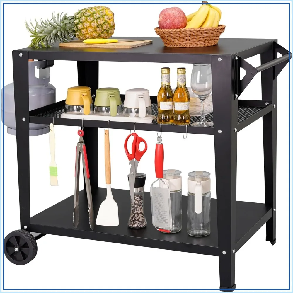 Outdoor Grill Cart with Wheels, BBQ Prep Table, 3-Tier Rolling Cart, 200LBS Capacity, Cooking Station, Grill Stand
Outdoor Grill Cart with Wheels, BBQ Prep Table, 3-Tier Rolling Cart, 200LBS Capacity, Cooking Station, Grill Stand