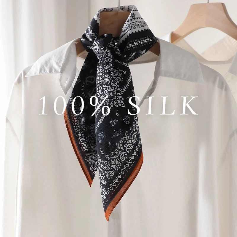 100% Silk designer luxury scarf for women Spain style ethnic vintage black white Paisley print square scarf muffler neckerchief
100% Silk designer luxury scarf for women Spain style ethnic vintage black white Paisley print square scarf muffler neckerchief