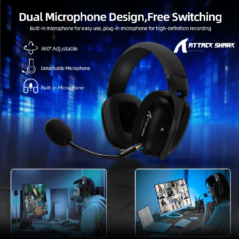 2025 ATTACK SHARK L80PRO Ultralight Wireless Gaming Headset, Bendable Dual Mic System, 2.4Ghz/BT/3.5mm Wired, for PC/Mac/PS/XBOX
2025 ATTACK SHARK L80PRO Ultralight Wireless Gaming Headset, Bendable Dual Mic System, 2.4Ghz/BT/3.5mm Wired, for PC/Mac/PS/XBOX