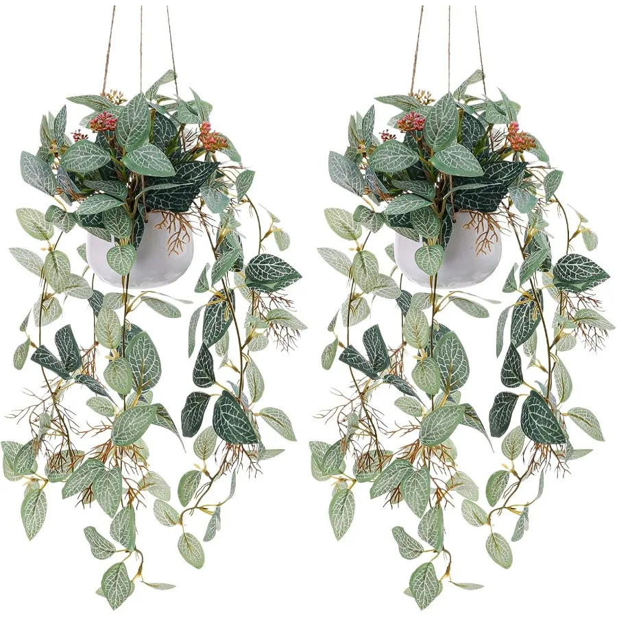 2pcs Fake Hanging Plant with Pot Small Artificial Hanging Potted Plants Indoor Dr Faux Greenery Hanging Vines Wall Dr for Bedro 
2pcs Fake Hanging Plant with Pot Small Artificial Hanging Potted Plants Indoor Dr Faux Greenery Hanging Vines Wall Dr for Bedro