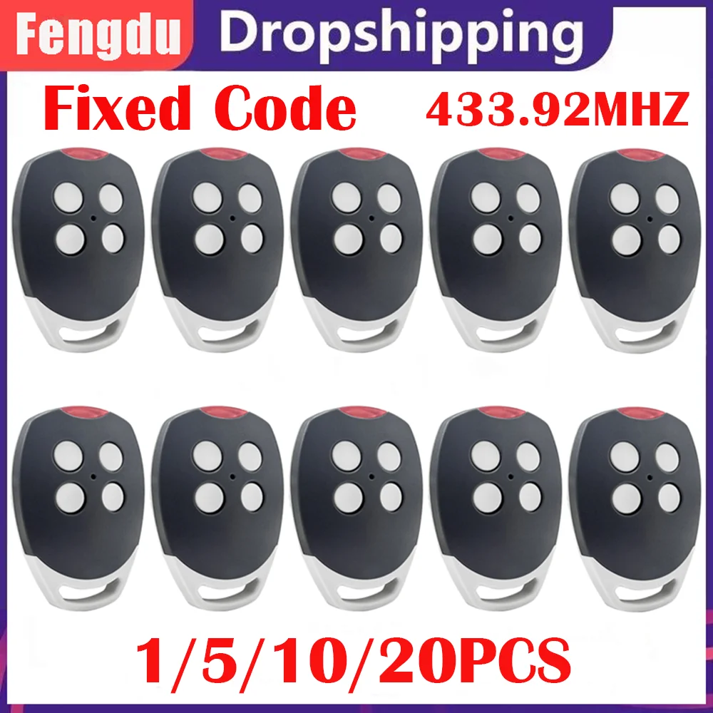 Garage Remote Control 433.92Mhz 20PCS Remote Control Wireless Fixed Code Duplicator 433.92MHZ 4 Keys Gate Opener
Garage Remote Control 433.92Mhz 20PCS Remote Control Wireless Fixed Code Duplicator 433.92MHZ 4 Keys Gate Opener