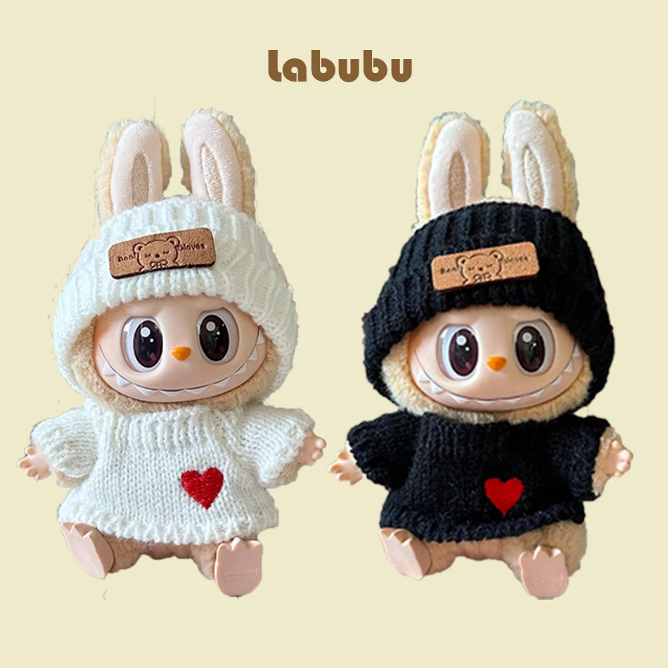 Cute Labubu Bunny Doll Accessories with Knitted Clothes Rabbit Ears Hat Heart Sweater for Toy Collectors Labubu Clothes
Cute Labubu Bunny Doll Accessories with Knitted Clothes Rabbit Ears Hat Heart Sweater for Toy Collectors Labubu Clothes