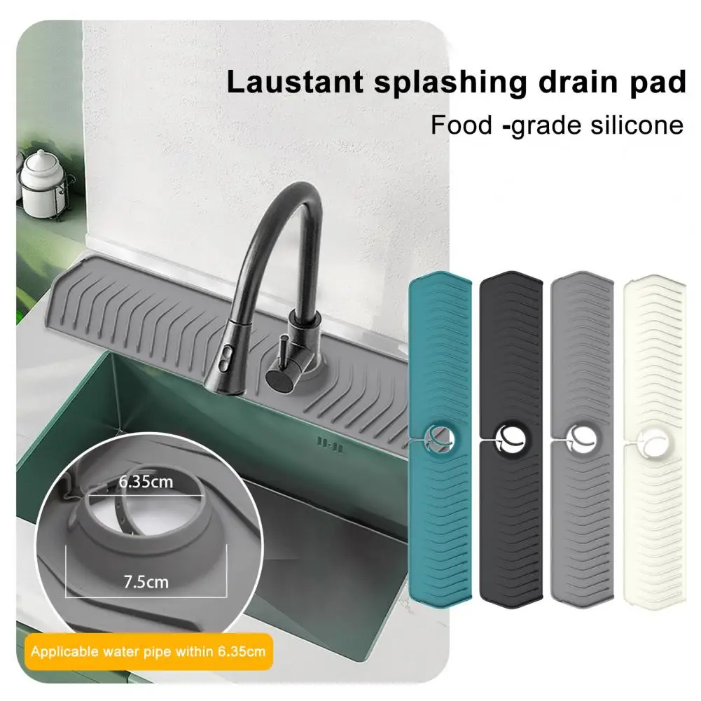 Faucet Drain Pad Good Toughness Anti-deform Non-slip Splash Catcher Silicone Kitchen Sink Faucet Splash Guard Mat Home Supplies
Faucet Drain Pad Good Toughness Anti-deform Non-slip Splash Catcher Silicone Kitchen Sink Faucet Splash Guard Mat Home Supplies