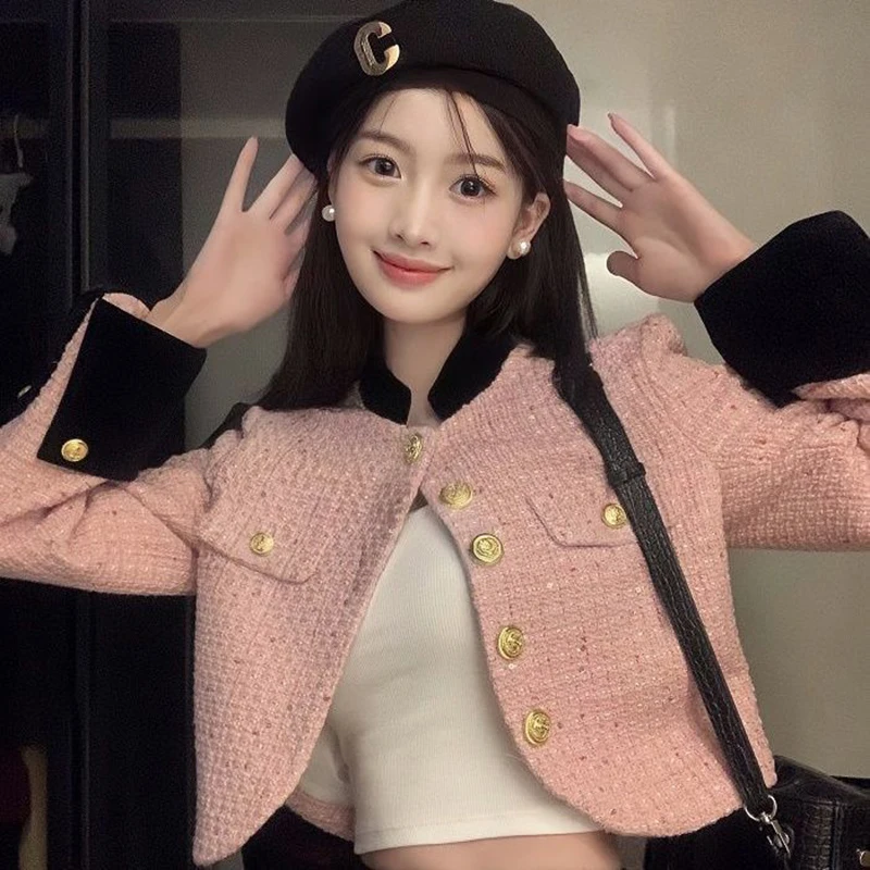 Elegant Women Tweed Cropped Jacket 2023 Korean Fashion Long Sleeve Vintage Coat All-Match Button Patchwork Casual Outwear Top
Elegant Women Tweed Cropped Jacket 2023 Korean Fashion Long Sleeve Vintage Coat All-Match Button Patchwork Casual Outwear Top
