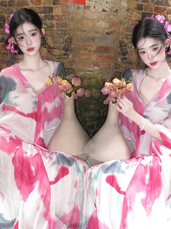 New Chinese Style Pink Dress Women's Long Dress Elegant High-End Ethnic Art Photography Clothing Stage Performance Costume
New Chinese Style Pink Dress Women's Long Dress Elegant High-End Ethnic Art Photography Clothing Stage Performance Costume