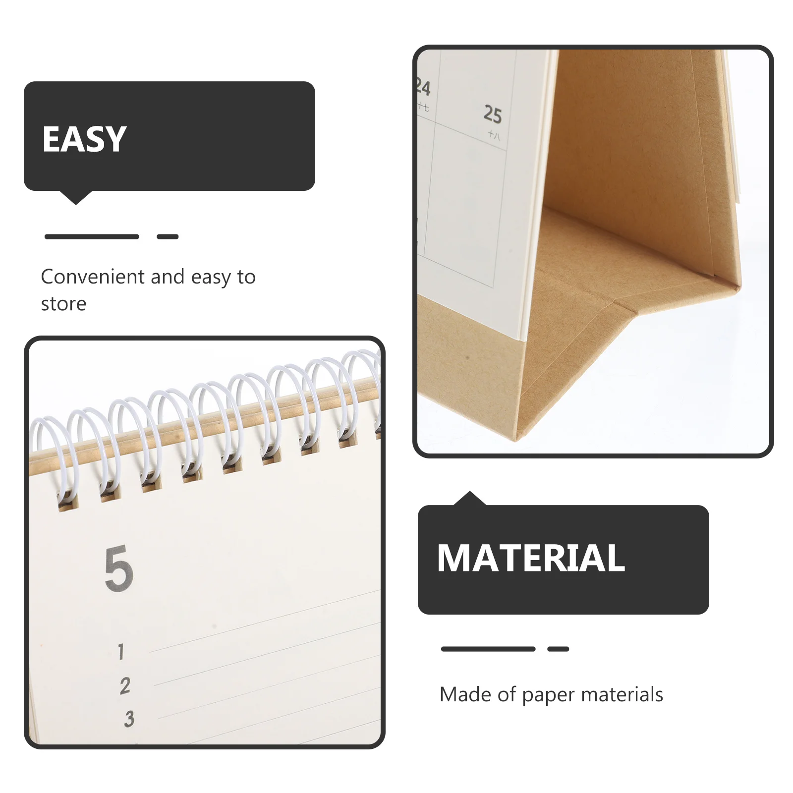 1pc Eco-Friendly Paper Desktop Decorative Standing Calendar For Home Office Mini Calendar Coiled Design Space-Saving Household
1pc Eco-Friendly Paper Desktop Decorative Standing Calendar For Home Office Mini Calendar Coiled Design Space-Saving Household