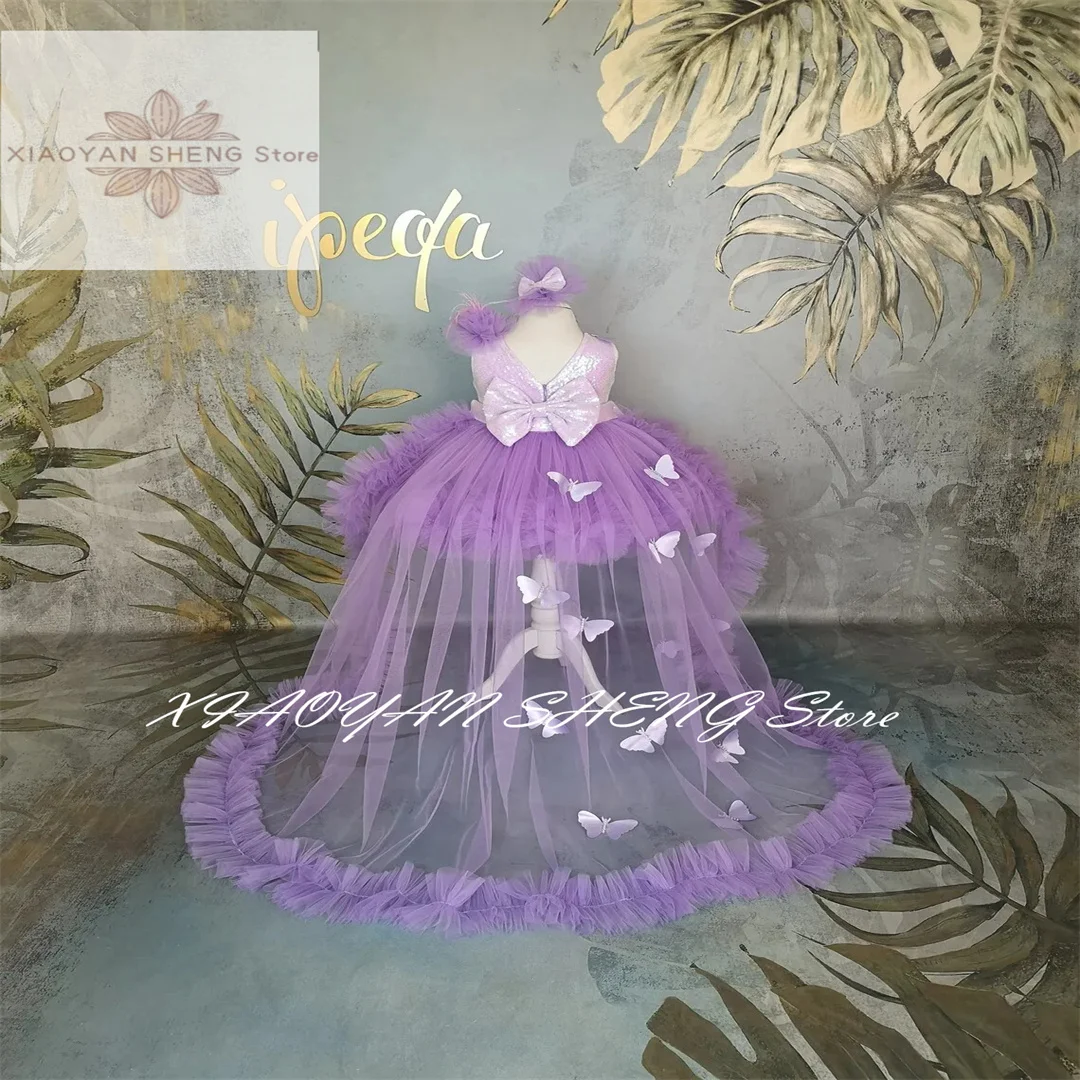 Purple Flower Girl Dresses Wedding 3D Butterfly Applique Puffy Tulle Kids Birthday Party Dress Sequin Bow First Communion Gown
Purple Flower Girl Dresses Wedding 3D Butterfly Applique Puffy Tulle Kids Birthday Party Dress Sequin Bow First Communion Gown
