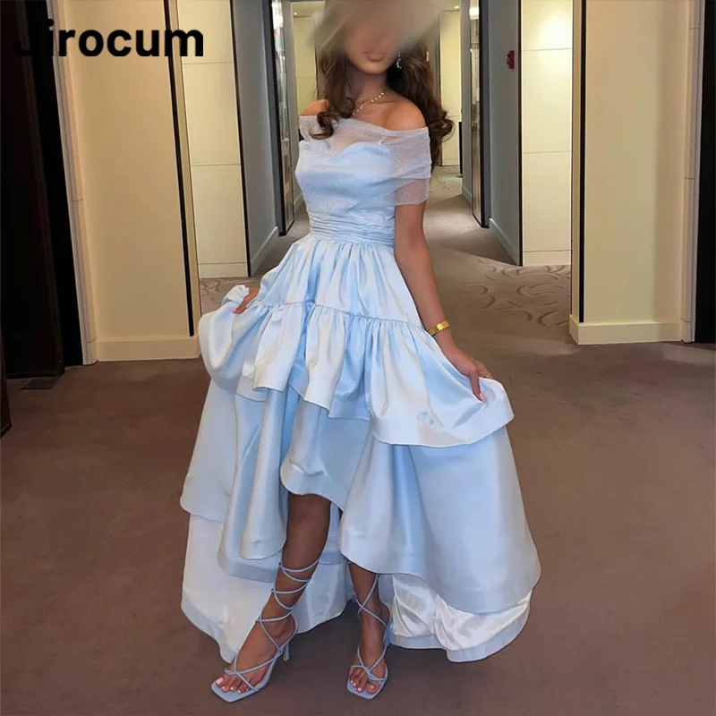 Jirocum Off Shoulder Satin Prom Gowns Women's A Line Party Evening Gown Layered Asymmetrical Blue Elegant Formal Occasion Dress
Jirocum Off Shoulder Satin Prom Gowns Women's A Line Party Evening Gown Layered Asymmetrical Blue Elegant Formal Occasion Dress