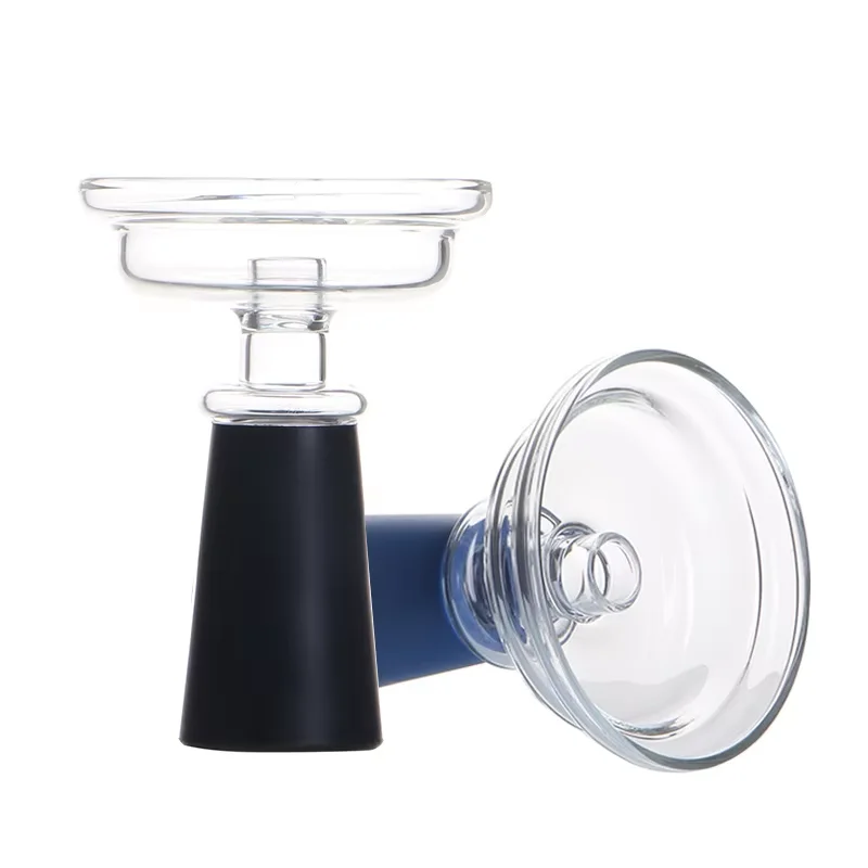 New Design Heat Resistant Glass Hookah Bowl Flat Tobacco Chicha Head with Big Hole Black Blue Silicone Connector for Nargile
New Design Heat Resistant Glass Hookah Bowl Flat Tobacco Chicha Head with Big Hole Black Blue Silicone Connector for Nargile