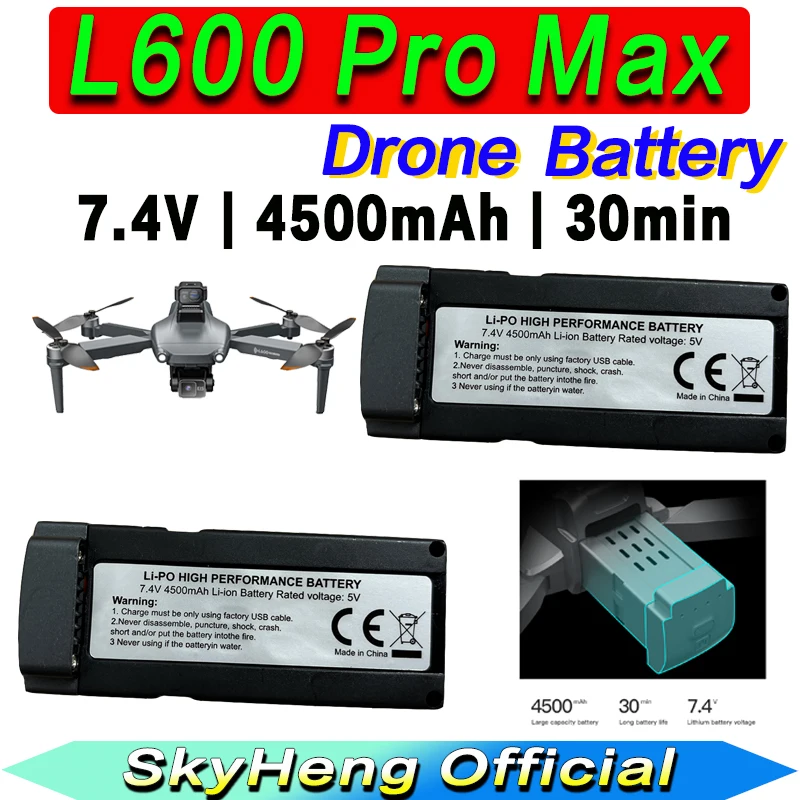 Оптовая продажа, оригинальный аккумулятор LYZRC L600 ProMax, 7,4 В, 4500 мАч, 30 минут автономной работы для L600 Pro Max, 4K, аксессуары для GPS, запчасти для дрона
Оптовая продажа, оригинальный аккумулятор LYZRC L600 ProMax, 7,4 В, 4500 мАч, 30 минут автономной работы для L600 Pro Max, 4K, аксессуары для GPS, запчасти для дрона