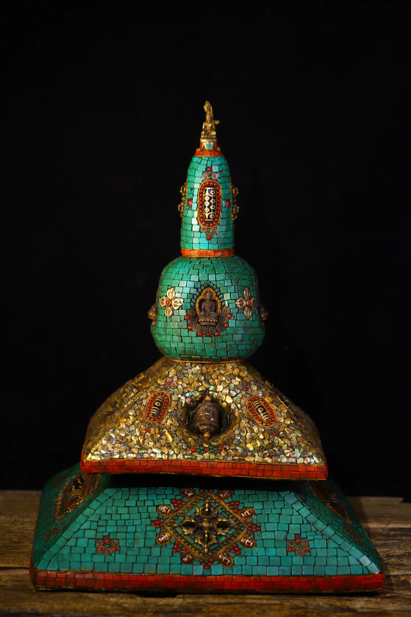 20"Tibetan Temple Collection Old Meteorite Mosaic Gem gZi Beads Turquoise Shakyamuni Buddha Wheel Pagoda Worship Hall Town house
20"Tibetan Temple Collection Old Meteorite Mosaic Gem gZi Beads Turquoise Shakyamuni Buddha Wheel Pagoda Worship Hall Town house