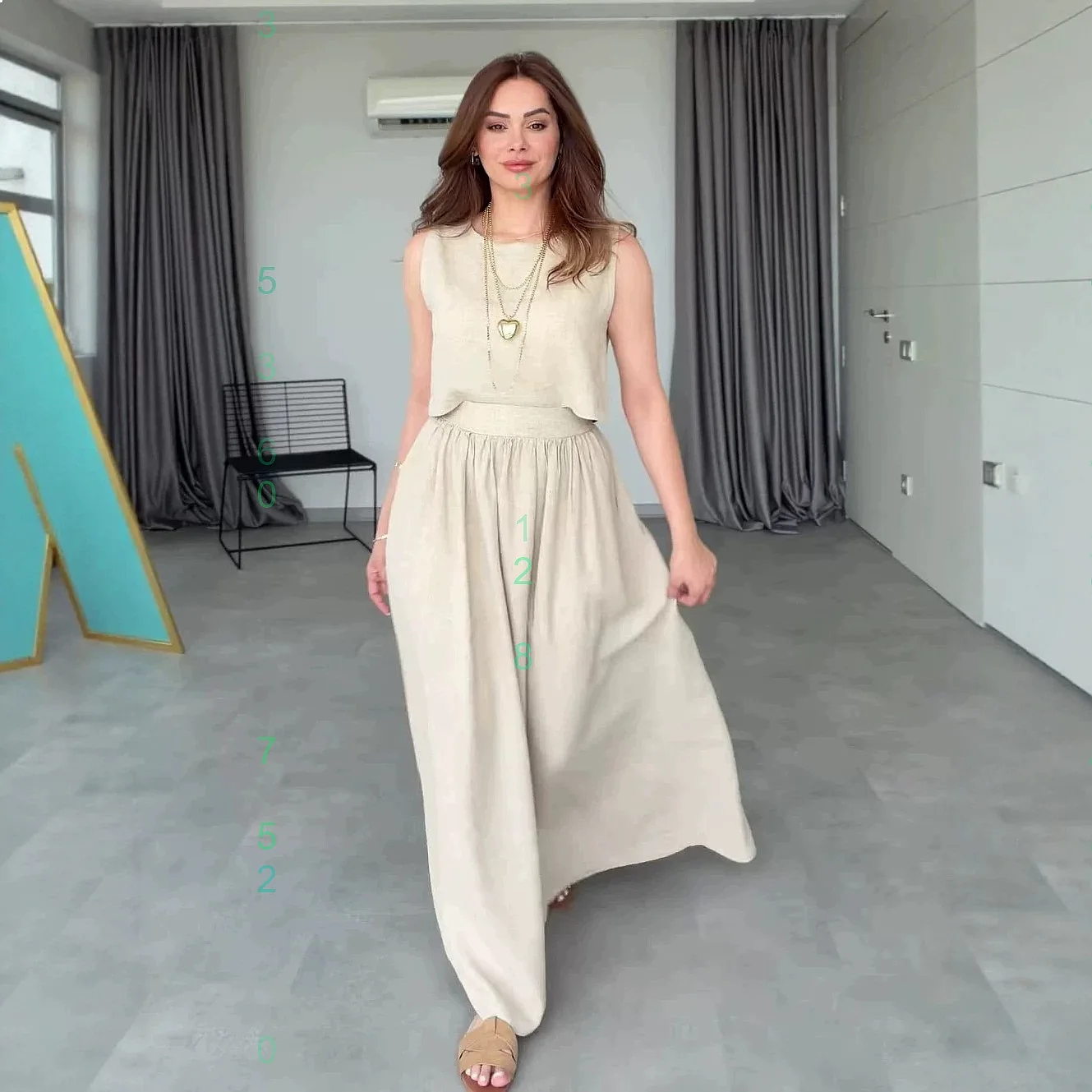 Women's Sleeveless Top Blouse and High Waist Long Skirt Matching Set Summer Jumpsuit Playsuit
Women's Sleeveless Top Blouse and High Waist Long Skirt Matching Set Summer Jumpsuit Playsuit
