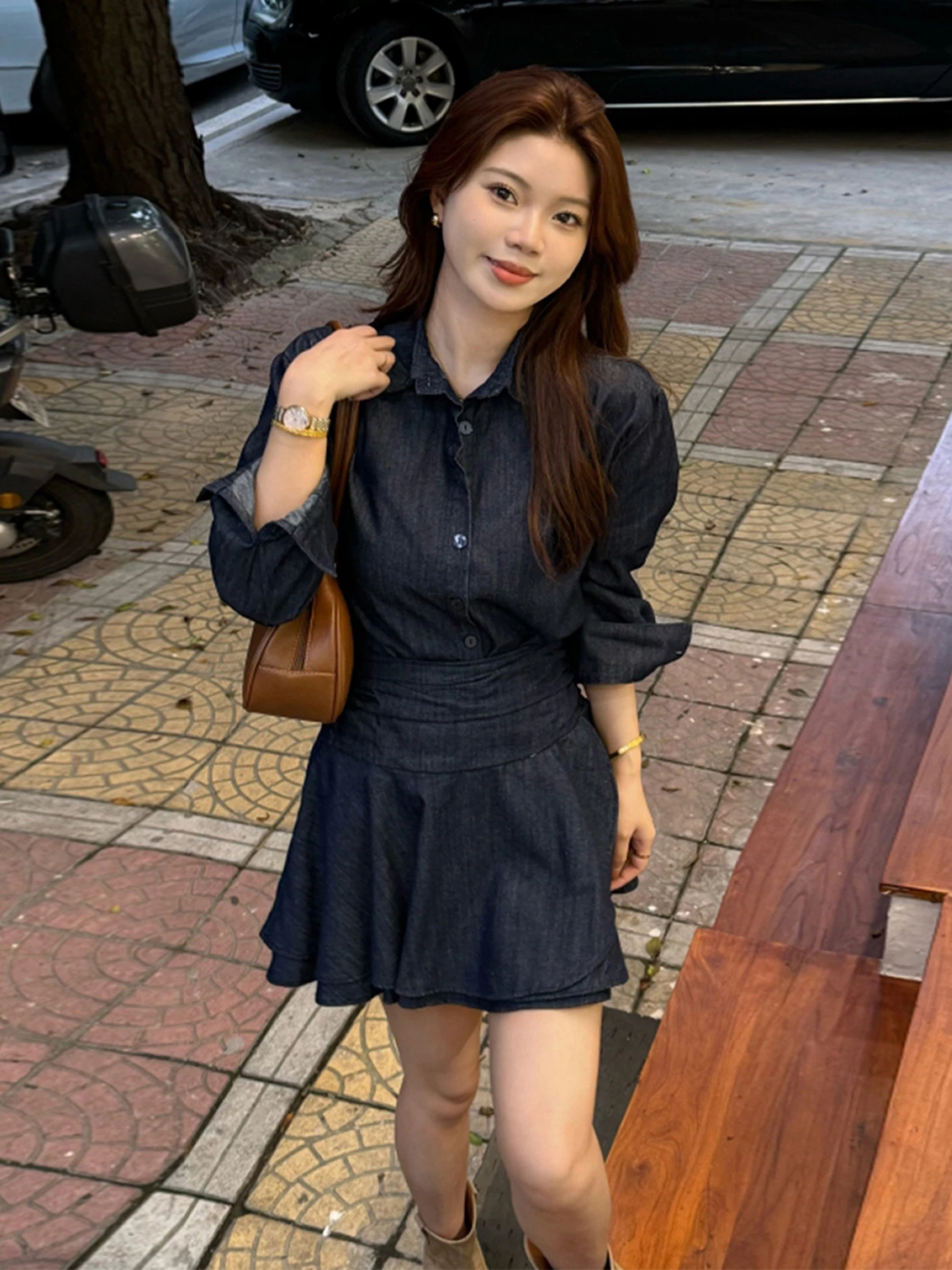 Korean High-End Long Sve Denim Dr Women's Early Autumn New Small Design Beautiful ort Skirt Faionable Sweet Sle
Korean High-End Long Sve Denim Dr Women's Early Autumn New Small Design Beautiful ort Skirt Faionable Sweet Sle