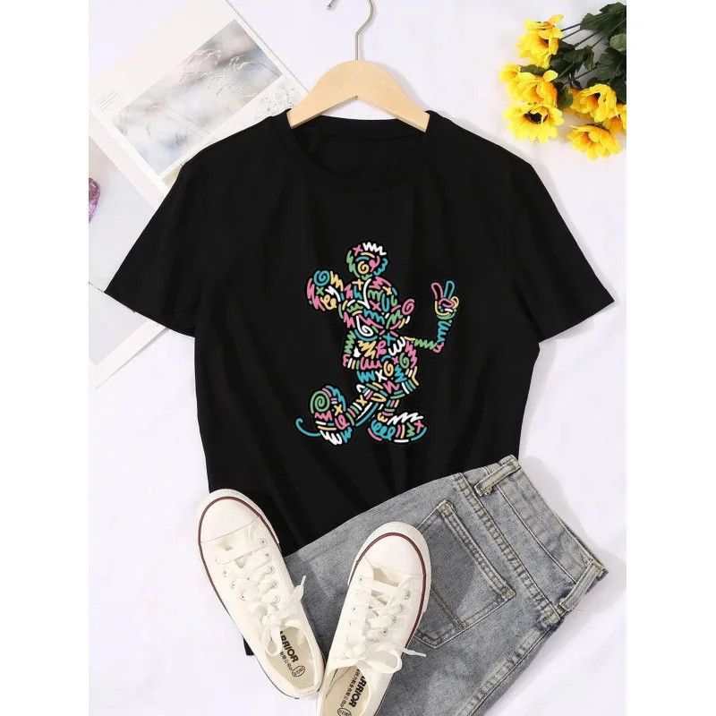 New Mickey Mouse Print Women's Summer Round Neck Short-Sleeve Base Layer T-Shirt for Women
New Mickey Mouse Print Women's Summer Round Neck Short-Sleeve Base Layer T-Shirt for Women