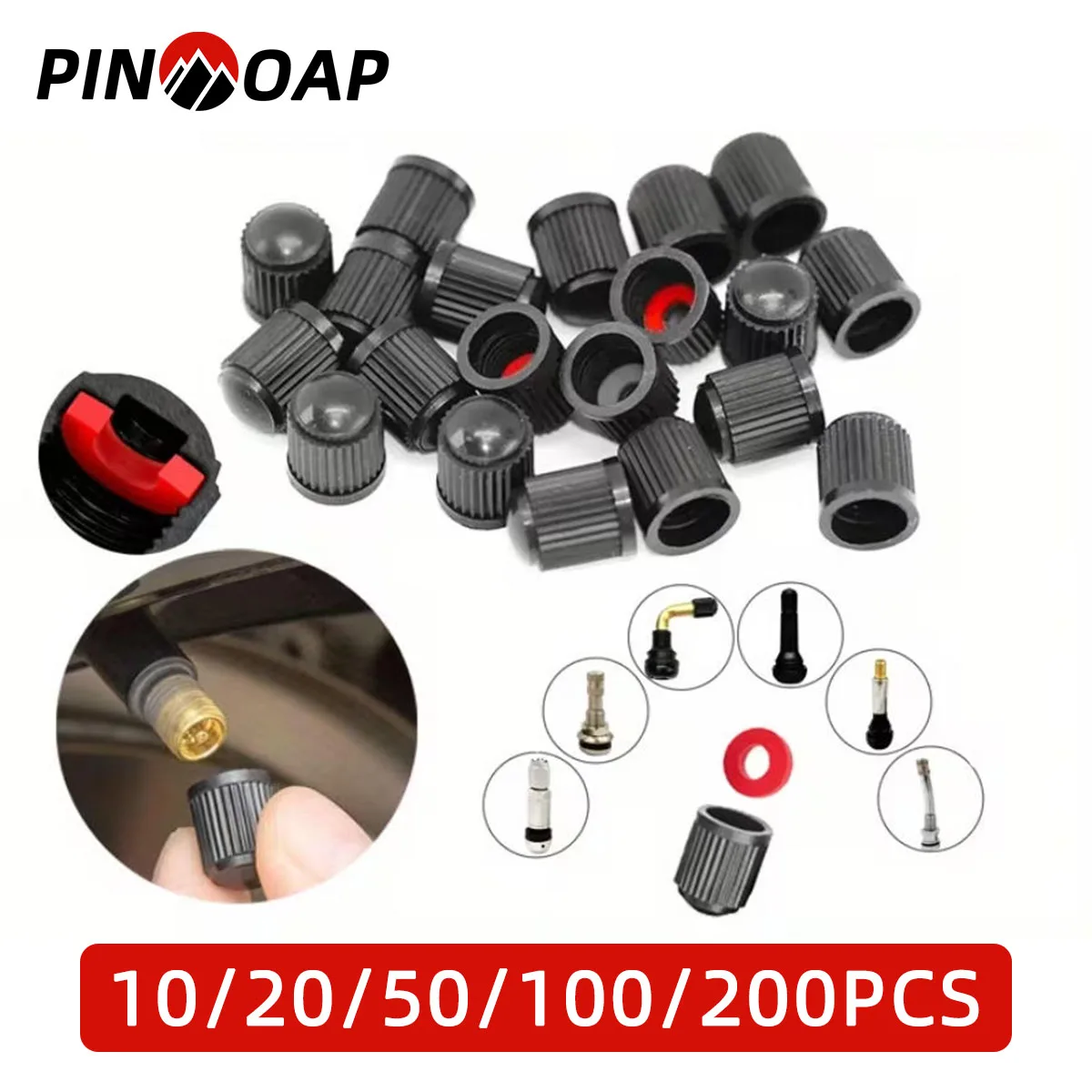 PINMOAP Valve Cap Tire Valve Dust Cover With Built-In Seal Suitable For Universal Valve Caps For Automobiles Motorcycles Bicycle
PINMOAP Valve Cap Tire Valve Dust Cover With Built-In Seal Suitable For Universal Valve Caps For Automobiles Motorcycles Bicycle