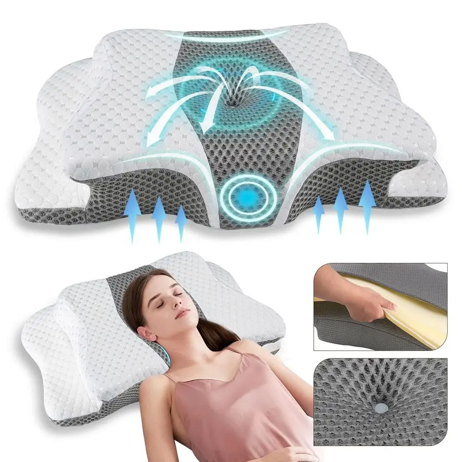 Pain Relief Cervical Pillow for Neck Support,Adjustable Ergonomic Pillow Cozy Sleeping,Odorless Orthopedic Memory Foam Pillows,
Pain Relief Cervical Pillow for Neck Support,Adjustable Ergonomic Pillow Cozy Sleeping,Odorless Orthopedic Memory Foam Pillows,