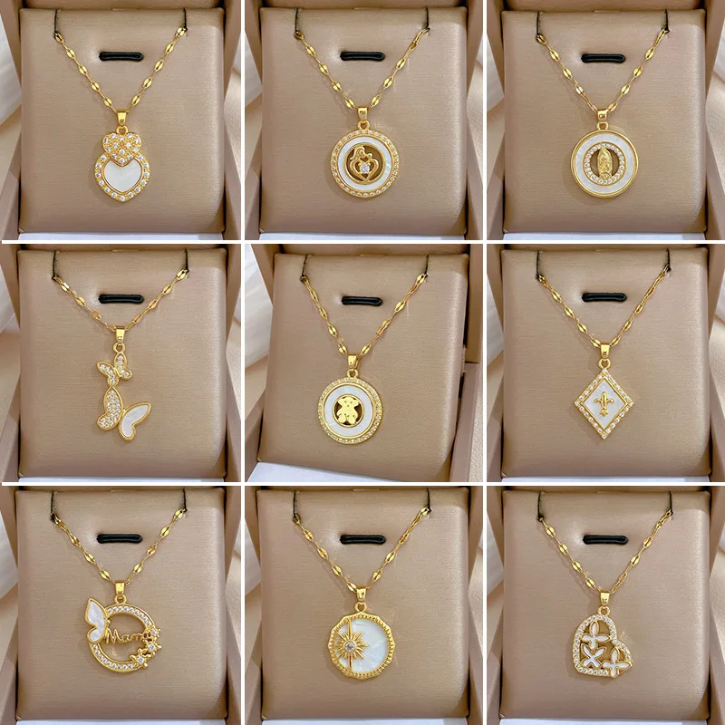 Several Style Full Zircon Heart Pendant Necklace For Women Titanium Steel Clavcian Chain Couple Lover Gifts
Several Style Full Zircon Heart Pendant Necklace For Women Titanium Steel Clavcian Chain Couple Lover Gifts