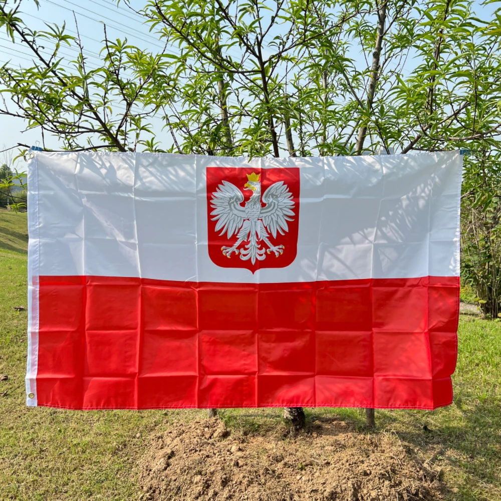 EU Poland flags 90*150cm The Republic Of Poland Eagle flag polish flags Indoor Outdoor Home Decoration 
EU Poland flags 90*150cm The Republic Of Poland Eagle flag polish flags Indoor Outdoor Home Decoration