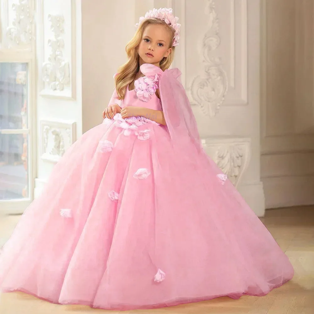 Pink Flower Girl Dress Scoop Neck Sleeveless Bow Child Princess Birthday Party First Communion Holiday Wedding Gown
Pink Flower Girl Dress Scoop Neck Sleeveless Bow Child Princess Birthday Party First Communion Holiday Wedding Gown