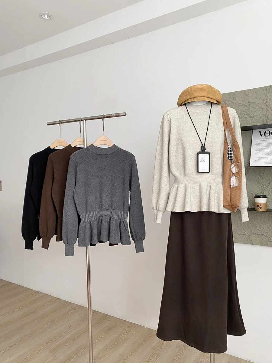 2025 Autumn Winter New Style Korean Simple Casual All-Match Lace Trim round Neck Knitted Waist-Cinching Slim Fit Women's Top
2025 Autumn Winter New Style Korean Simple Casual All-Match Lace Trim round Neck Knitted Waist-Cinching Slim Fit Women's Top