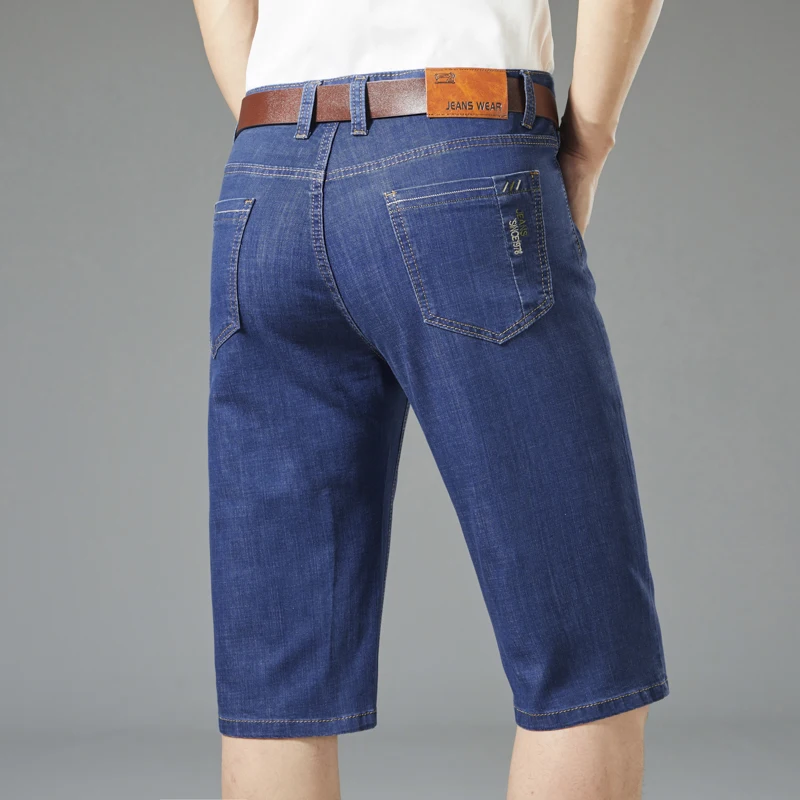 Summer Men's Denim Shorts Thin Cool Elastic Casual Knee-length Pants Youth Fashion Business Straight Short Jeans Blue Black
Summer Men's Denim Shorts Thin Cool Elastic Casual Knee-length Pants Youth Fashion Business Straight Short Jeans Blue Black