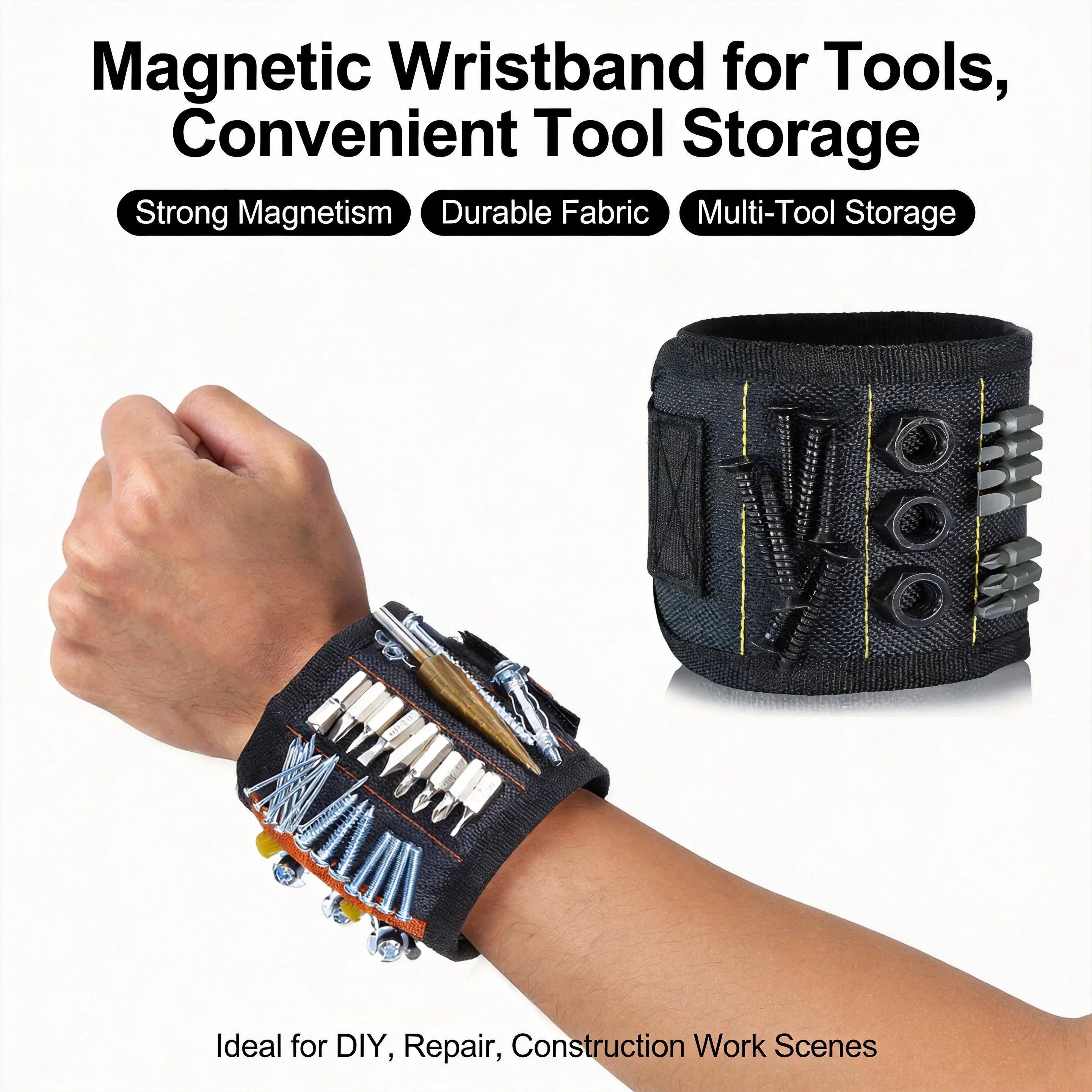 Magnetic Wristband for Holding Screws, Nails, Drilling Bits – Wrist Tool Holder Belt with Strong Magnets, Cool Gadget for DIY
Magnetic Wristband for Holding Screws, Nails, Drilling Bits – Wrist Tool Holder Belt with Strong Magnets, Cool Gadget for DIY