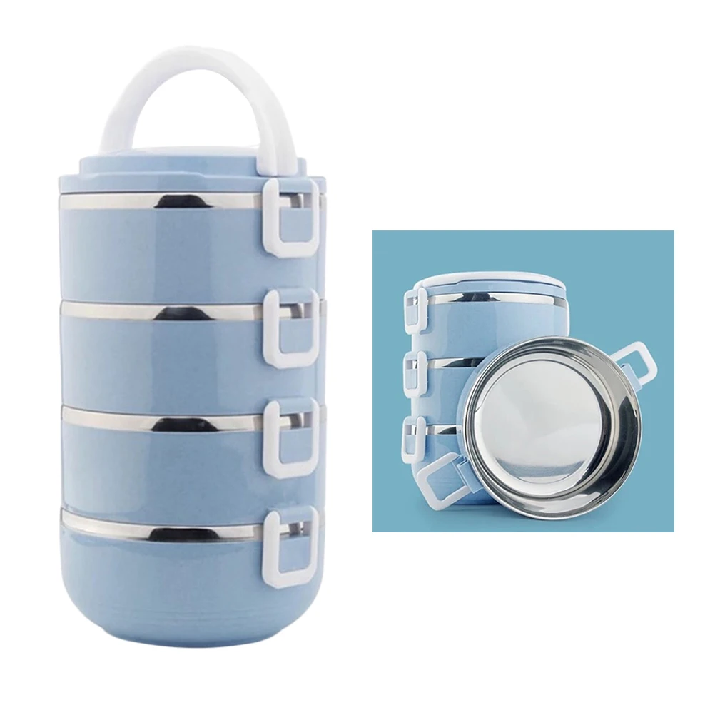 Thermal Lunch Box Stainless Steel Bento Picnic Blue Food Container Student Portable Hidden Handle Detachable Layers Easy Clean
Thermal Lunch Box Stainless Steel Bento Picnic Blue Food Container Student Portable Hidden Handle Detachable Layers Easy Clean