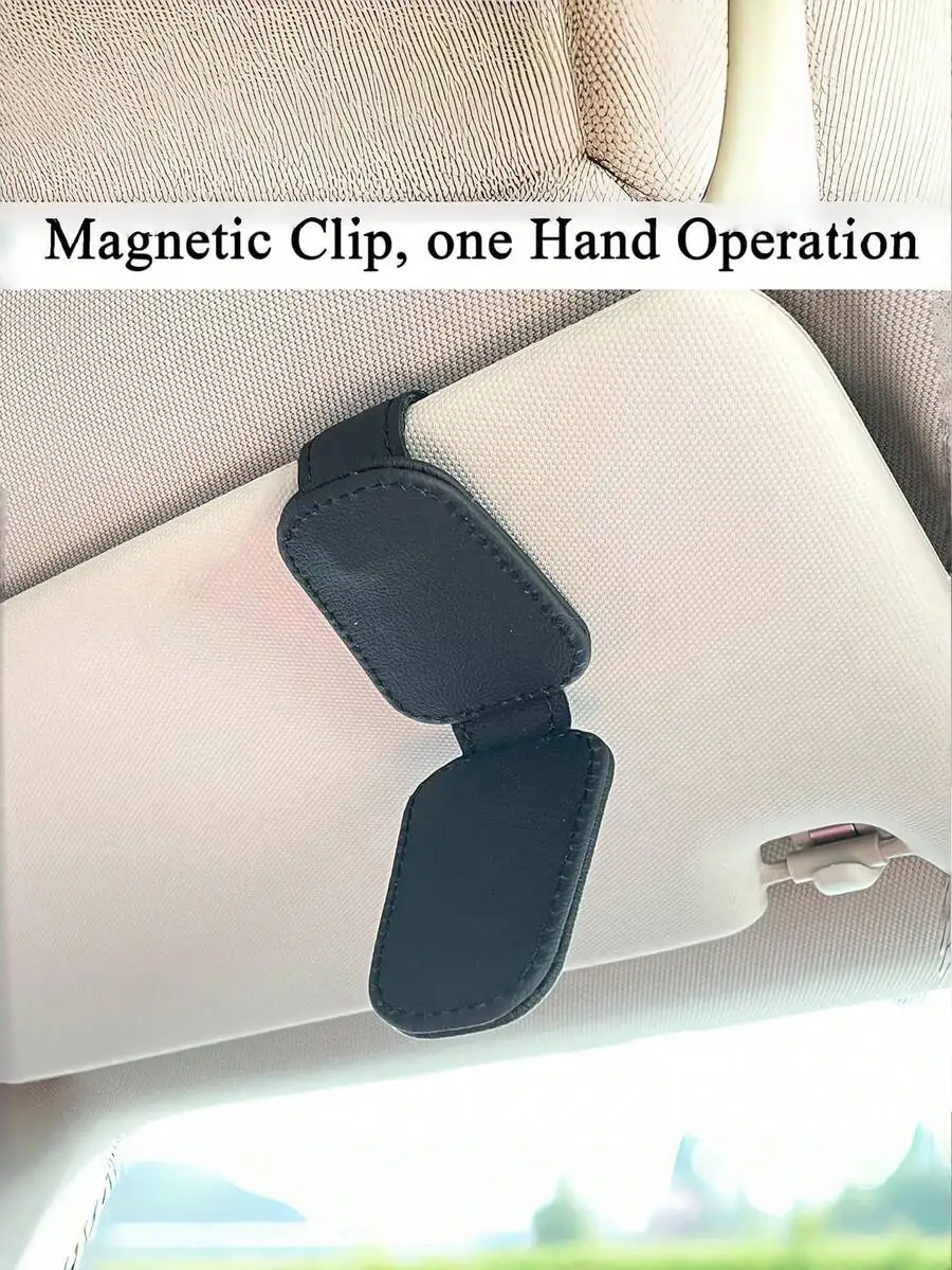 Magnetic Car Sunglasses Holder Clip For Sun Visor One Hand Operation Leather
Magnetic Car Sunglasses Holder Clip For Sun Visor One Hand Operation Leather