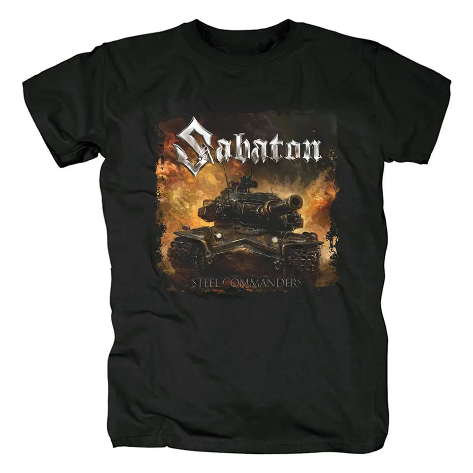 Rock Festival Wear A Pair of Men's and Women's T-shirts Sweden Sabaton Black Wolf Band Power Metal Album Cover Print
Rock Festival Wear A Pair of Men's and Women's T-shirts Sweden Sabaton Black Wolf Band Power Metal Album Cover Print