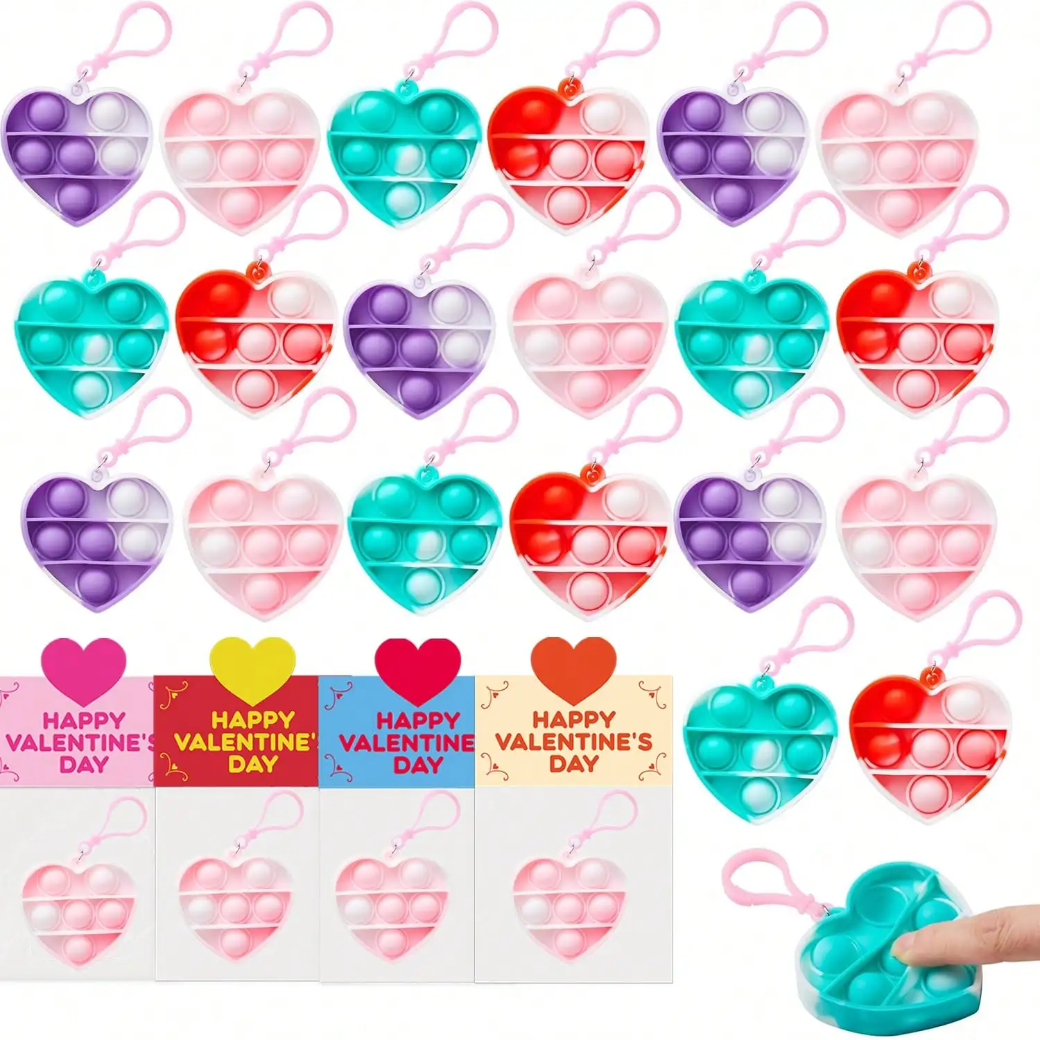 Sensory Fidget Toys 4/8/16/24pcs Heart-Shaped Bubble Wrap Stress Relief Set with Keychain for Kids Party Bag Fillers Classroom Rewards
Sensory Fidget Toys 4/8/16/24pcs Heart-Shaped Bubble Wrap Stress Relief Set with Keychain for Kids Party Bag Fillers Classroom Rewards