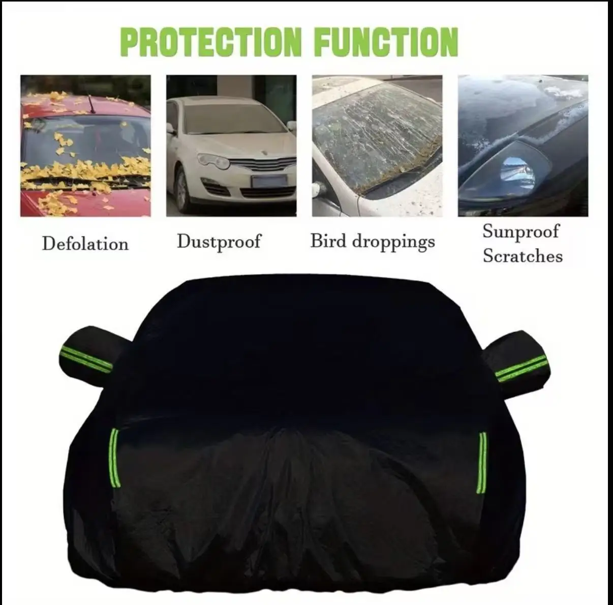 490*180*150 cm / 16.1*5.9*4.9 ft Universal car full cover hood Outdoor UV, snow, dust and rain protection cover
490*180*150 cm / 16.1*5.9*4.9 ft Universal car full cover hood Outdoor UV, snow, dust and rain protection cover