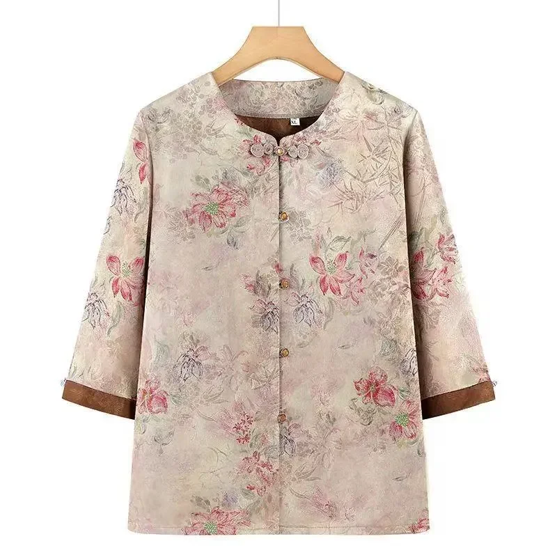 New Summer Shirt for Middle-aged Elderly Mothers Grandma Outfit Chinese Style Three-quarter Sleeve Top
New Summer Shirt for Middle-aged Elderly Mothers Grandma Outfit Chinese Style Three-quarter Sleeve Top