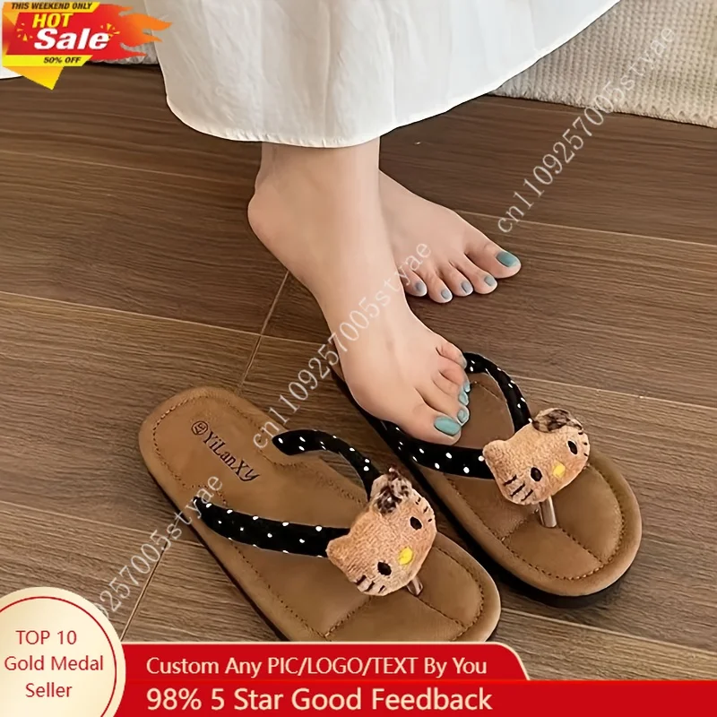 Hello Kitty Black Flip Flops Slippers Sanrio Cartoon Cute Fashion Flip-Flop for Women To Wear Outside Summer New Travel Vacation
Hello Kitty Black Flip Flops Slippers Sanrio Cartoon Cute Fashion Flip-Flop for Women To Wear Outside Summer New Travel Vacation