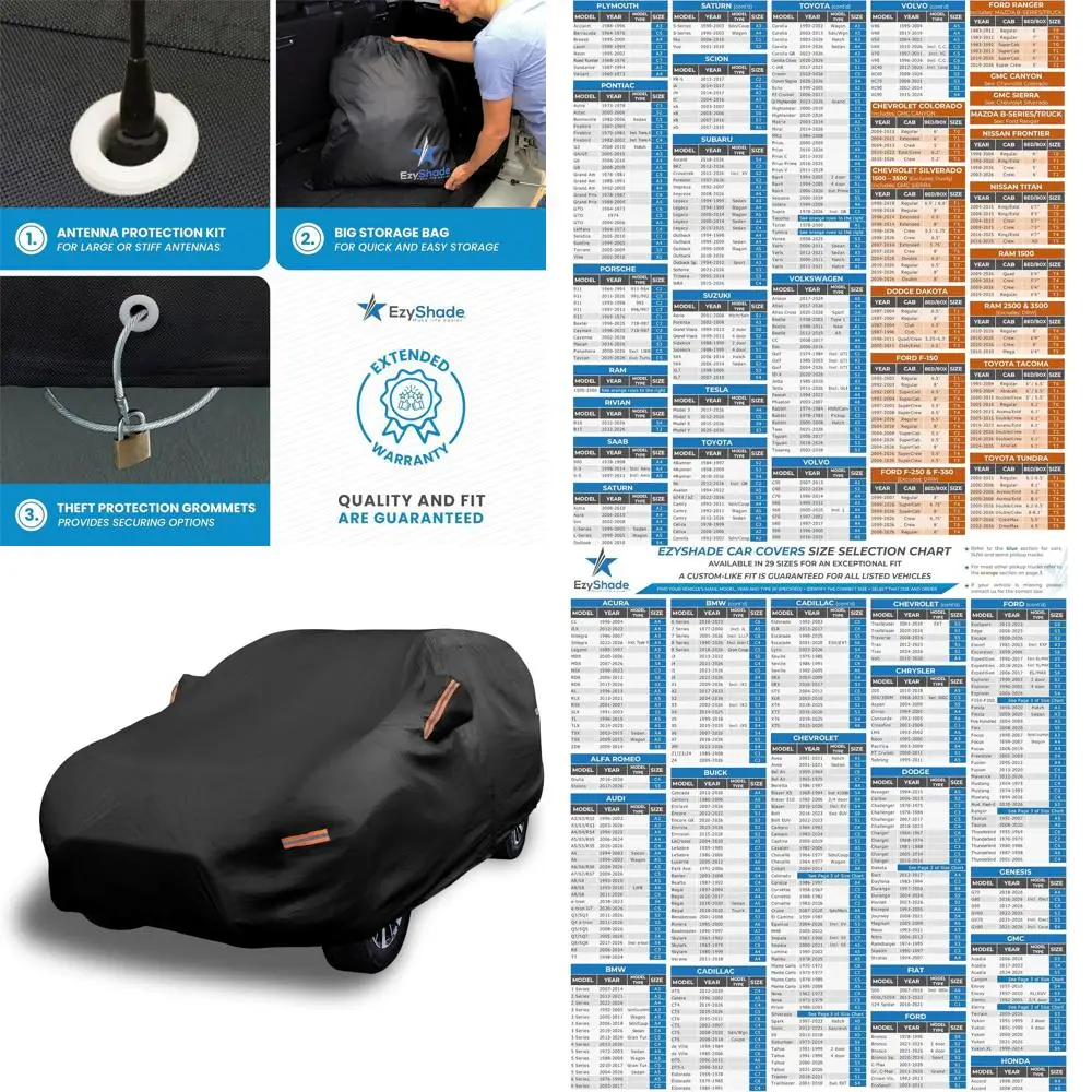 10-слойный водонепроницаемый чехол для внедорожника - защита от любых погодных условий, размер S2 (см. таблицу размеров)
10-слойный водонепроницаемый чехол для внедорожника - защита от любых погодных условий, размер S2 (см. таблицу размеров)