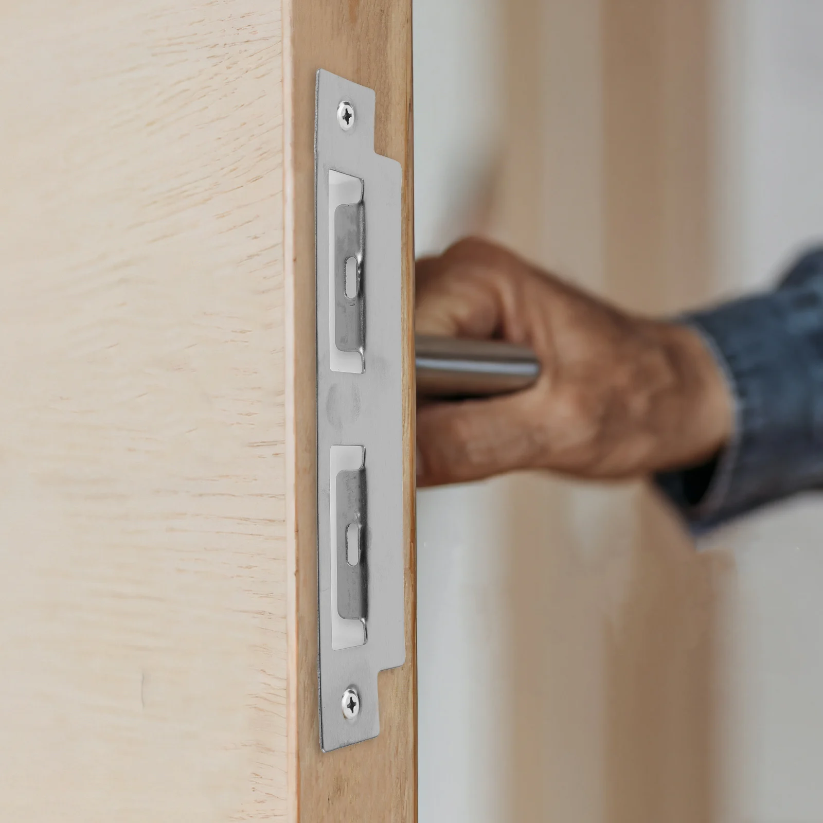 5pcs Door Plates Stainless Steel Strike Reinforcement Hardware Stainless Steel Plates Adjustable Deadbolt Installation Kit 
5pcs Door Plates Stainless Steel Strike Reinforcement Hardware Stainless Steel Plates Adjustable Deadbolt Installation Kit